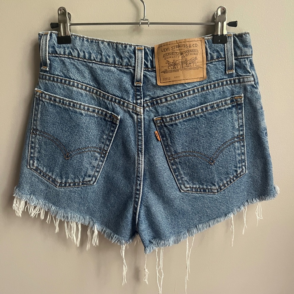 Vintage Levi's Cutoff Jean Shorts Women's Size 26" Small Medium Wash Frayed 90s